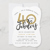 40歳と素晴らしい誕生日パーティーの招待 招待状 (正面)