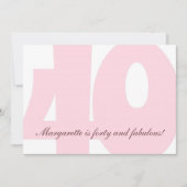 40歳と素晴らしい誕生日パーティーの招待 招待状 (正面)