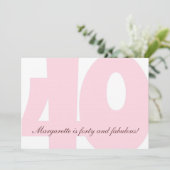 40歳と素晴らしい誕生日パーティーの招待 招待状 (スタンド正面)