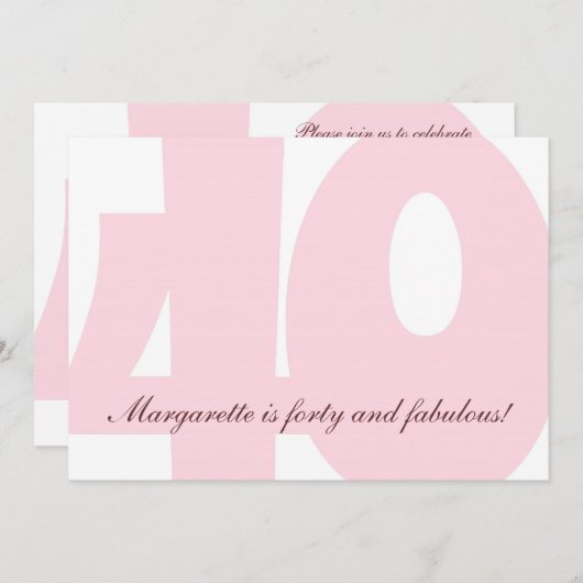 40歳と素晴らしい誕生日パーティーの招待 招待状 (正面/裏面)