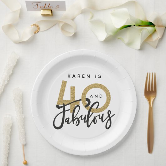 40歳と素晴らしい誕生日パーティー  ペーパープレート (ウェディング)