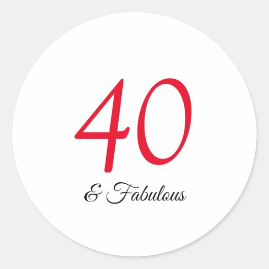 40歳と素晴らしい誕生日 ラウンドシール (正面)