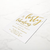 40歳と素晴らしい金ゴールドの誕生日 箔招待状 (回転した状態)