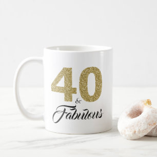 40歳と素晴らしい金ゴールドグリッター40歳の誕生日 コーヒーマグカップ