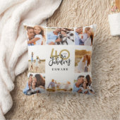 40歳と素晴らしい金ゴールドブラックの誕生日  クッション (ブランケット)