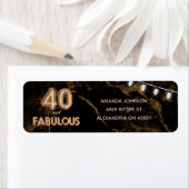 40歳と素晴らしい金ゴールド&ブラック40歳の誕生日 ラベル (インサイチュ)