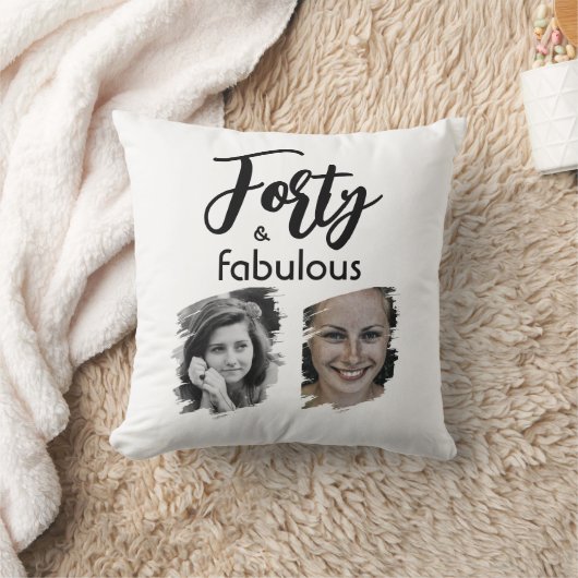 40歳と素晴らしい2歳の写真40歳の誕生日 クッション (ブランケット)
