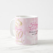 40歳と素晴らしい40歳の誕生日グリッターバルーン コーヒーマグカップ (正面左)