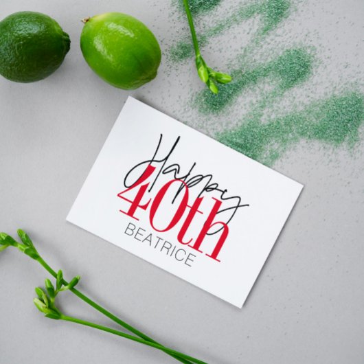 40歳と素晴らしい40歳の誕生日スクリプト カード