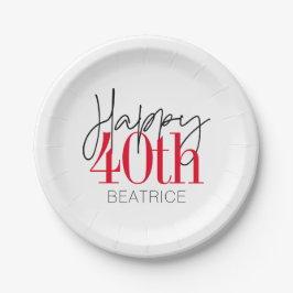 40歳と素晴らしい40歳の誕生日スクリプト ペーパープレート