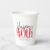40歳と素晴らしい40歳の誕生日スクリプト 紙コップ (裏面)