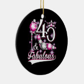 40歳と素晴らしい40歳の誕生日ダイヤモンド セラミックオーナメント (右)