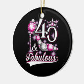 40歳と素晴らしい40歳の誕生日ダイヤモンド セラミックオーナメント (左)