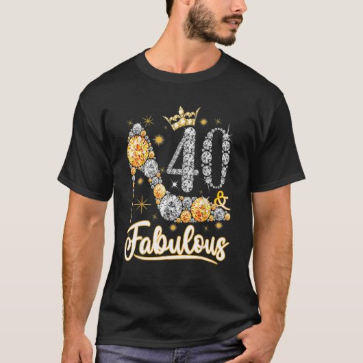 40歳と素晴らしい40歳の誕生日ダイヤモンドC Tシャツ (正面)