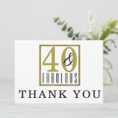 40歳と素晴らしい40歳の誕生日パーティーサンキューカード サンキューカード (スタンド正面)