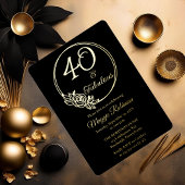 40歳と素晴らしい40歳の誕生日パーティースタンプ 箔招待状