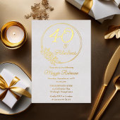 40歳と素晴らしい40歳の誕生日パーティースタンプ 箔招待状