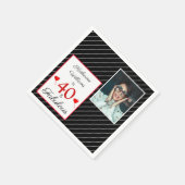 40歳と素晴らしい40歳の誕生日フォトブラック紙 スタンダードカクテルナプキン (角)