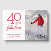 40歳と素晴らしい、あなたの写真と名前40歳の誕生日 ゲストブック (正面)