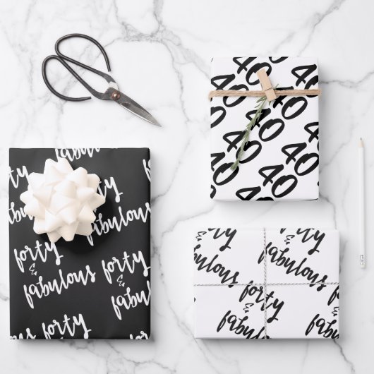 40歳と素晴らしい – おもしろい40歳の誕生日 ラッピングペーパーシート (正面)