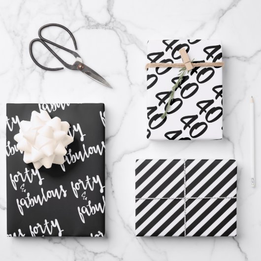 40歳と素晴らしい – おもしろい40歳の誕生日 ラッピングペーパーシート (正面)