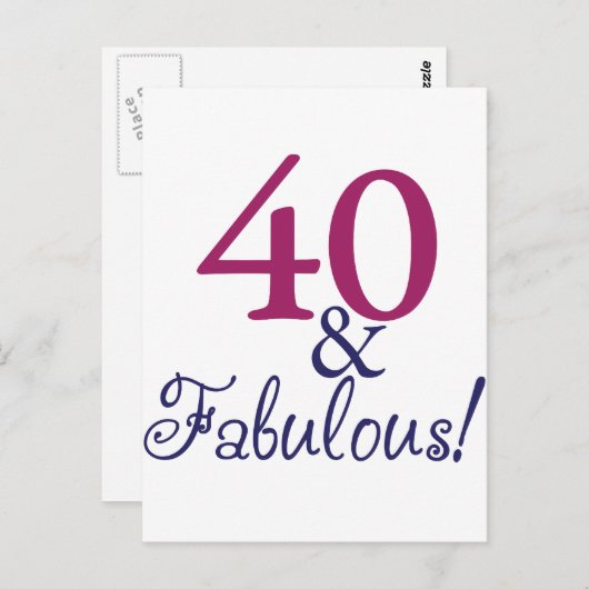40歳と素晴らしい（40歳の誕生日） ポストカード (正面/裏面)