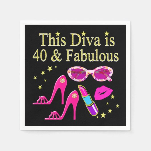 40歳と素晴らしいDIVA スタンダードカクテルナプキン (正面)