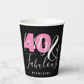 40歳と素晴らエレガントしい40歳のバースデカスタムィー 紙コップ (正面)