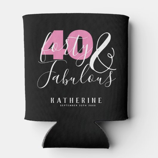 40歳と素晴らエレガントしい40歳の誕生日カスタムパーティー 缶クーラー (裏面)