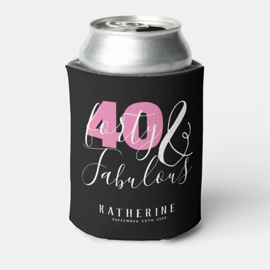 40歳と素晴らエレガントしい40歳の誕生日カスタムパーティー 缶クーラー (缶裏面)