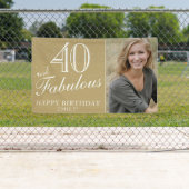 40歳と素晴らモダンしいゴールデン40歳の誕生日の写真 横断幕 (インサイチュ)