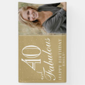 40歳と素晴らモダンしいゴールデン40歳の誕生日の写真 横断幕 (縦)