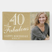 40歳と素晴らモダンしいゴールデン40歳の誕生日の写真 横断幕 (横)
