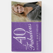 40歳と素晴らモダンしい紫の40歳の誕生日写真 横断幕 (縦)