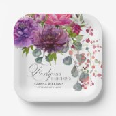 40歳と素晴エレガントらしいフローラ40歳の誕生日 ペーパープレート (正面)