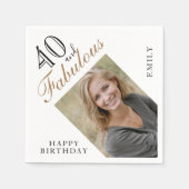 40歳と素晴エレガントらしい台本の写真40歳の誕生日 スタンダードカクテルナプキン (正面)