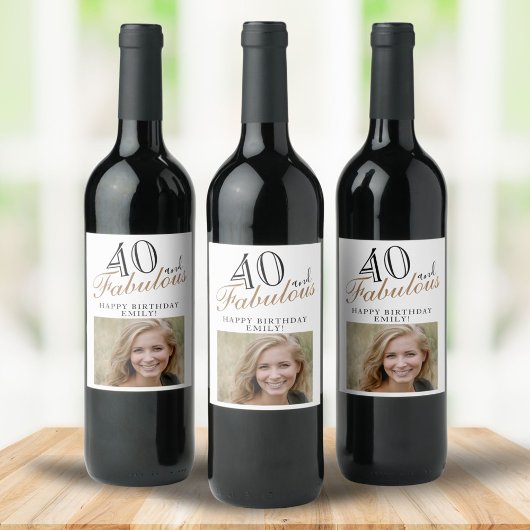 40歳と素晴エレガントらしい台本の写真40歳の誕生日 ワインラベル