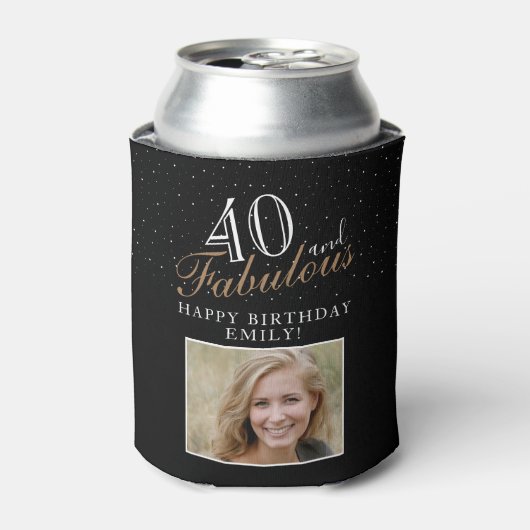 40歳と素晴エレガントらしい台本の写真40歳の誕生日 缶クーラー (缶正面)