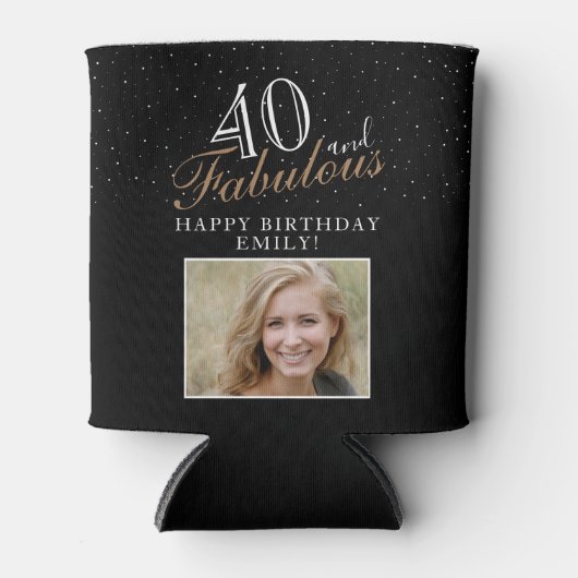 40歳と素晴エレガントらしい台本の写真40歳の誕生日 缶クーラー (正面)