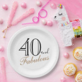 40歳と素晴エレガントらしい台本の女性40歳の誕生日 ペーパープレート (パーティー)