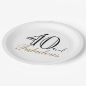 40歳と素晴エレガントらしい台本の女性40歳の誕生日 ペーパープレート (アングル)