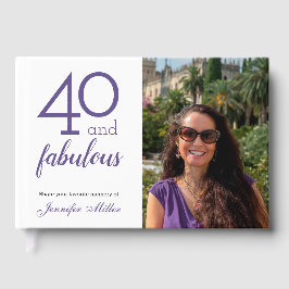 40歳と素晴カスタムらしい誕生日の写真と名前40歳の誕生日 ゲストブック