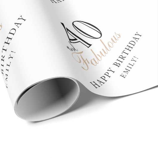 40歳と素晴モダンらしい女性40歳の誕生日 ラッピングペーパー (ロールコーナー)