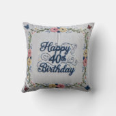 40歳と繁栄：特別版40歳の誕生日Thr クッション (裏面)