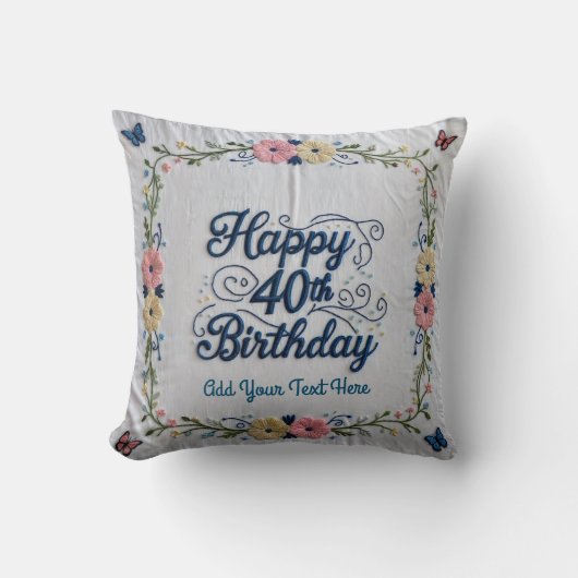 40歳と繁栄：特別版40歳の誕生日Thr クッション (正面)
