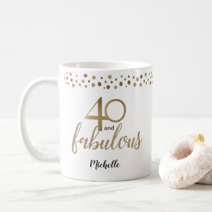40歳と40歳の素晴らしい紙吹雪金ゴールド コーヒーマグカップ