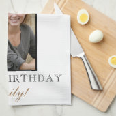 40歳と40歳エレガントの誕生日の写真 キッチンタオル (四つ折り)