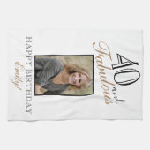 40歳と40歳エレガントの誕生日の写真 キッチンタオル (横)