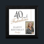 40歳と40歳エレガントの誕生日の写真 ギフトボックス<br><div class="desc">40と素晴らしい40thエレガント誕生日フォトギフトボックス。名前と写真を追加。</div>
