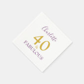 40歳と40歳エレガントの誕生日 スタンダードカクテルナプキン (角)